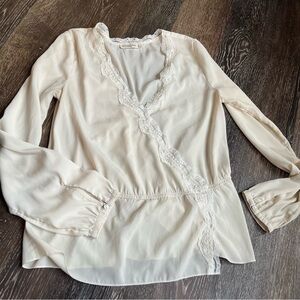 Abercrombie & Fitch Ivory Wrap Blouse